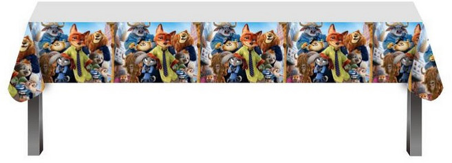 주토피아 생일파티 파티용품 캐릭터 여우 파티 주디 생일 장식 피규어 나무늘보, 1개, 멀티컬러 테이블보 108x180