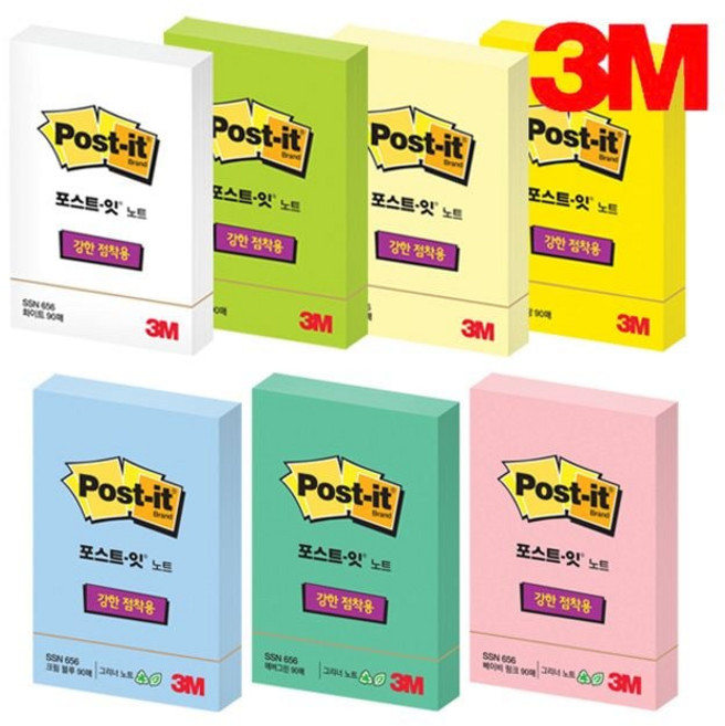 3M 포스트잇 SSN 656 51x76mm 메모 스티커 메모장 알림 카드 필기구 노트북, 베이비핑크, 1개, 1매