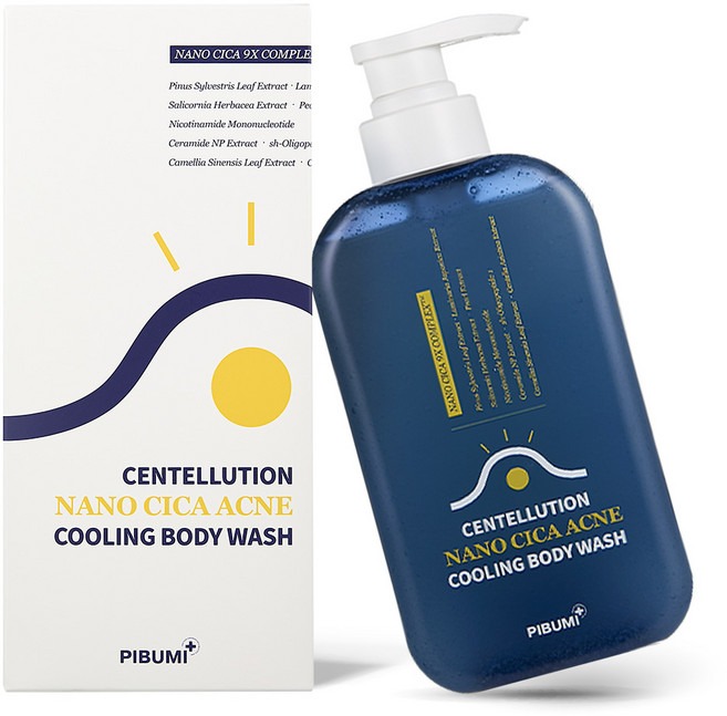 [여드름 기능성] 피부미 센텔루션 나노시카 쿨링 등드름 바디워시/바디 스크럽/우디향 청소년 사춘기 냄새완화, 500ml, 1개