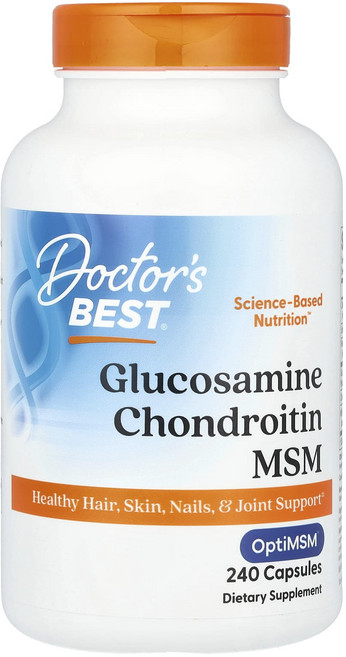 Doctor's Best OptiMSM 함유 글루코사민 콘드로이틴 MSM 베지 캡슐 240정, 닥터스베스트 건강식품관 닥터스 베스트 Opti MSM, 1개