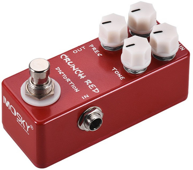 Mosky Crunch Red 디스토션 기타 이펙트 페달, 1개