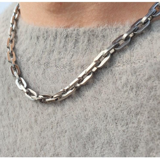 노블린 (한요한 착용) 써지컬 서지컬 스틸 사슬 체인 명품 남자 목걸이 선물