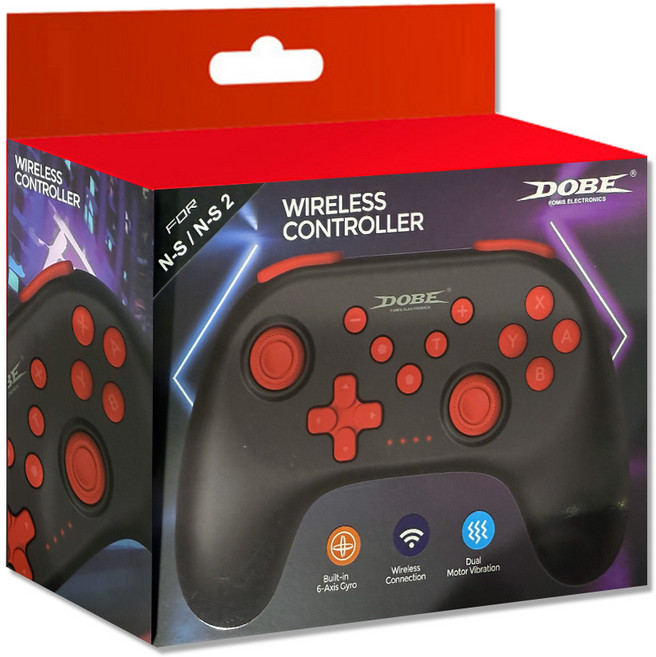 (국내정발) 닌텐도 스위치2 /스위치1 터보프로 컨트롤러 /프로콘 /프로컨트롤러 /DOBE /PC유선 /자동연사, 블랙, 1개, TNS-0117