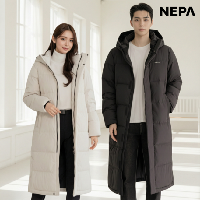 네파 25F/W 에센셜 헤비 롱패딩 남녀공용 RDS 덕다운 겨울 아우터