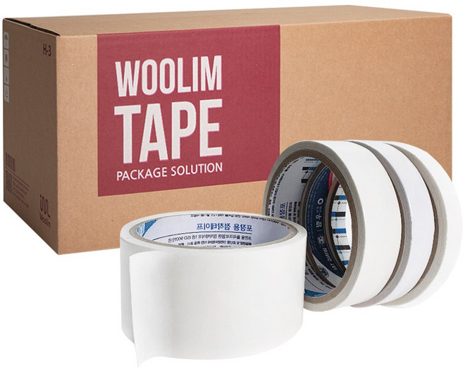 우림 문구 양면 테이프 10mm 12mm 16mm 24mm 48mm 1박스 물레방아테이프, 문구테이프(10mm x 250개)