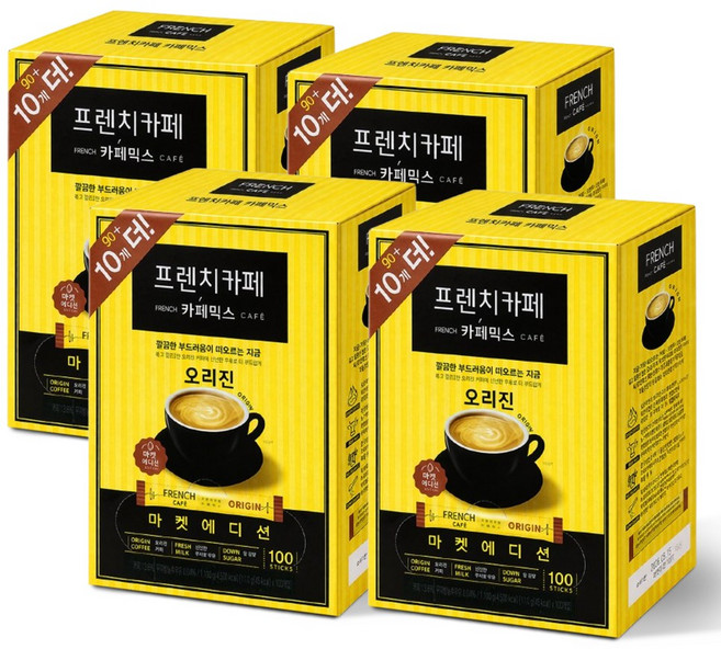 남양 프렌치카페믹스 오리진 400T(100Tx4개), 10.9g, 100개입, 4개