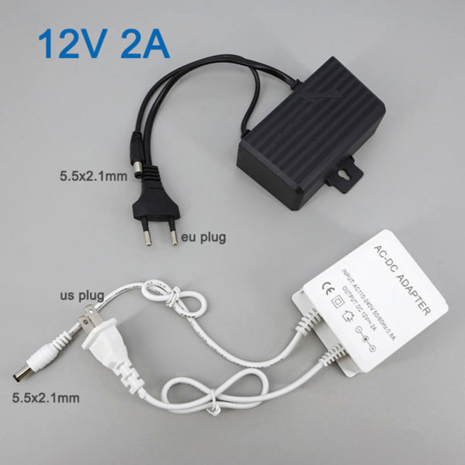 미니 소형 DC 12V 2A 전원 공급 장치 2000ma 야외 방수 미국 EU 24w 어댑터 led 스트립 CCTV 카메라 AHD NV, 02 US Plug, 01 white, 1개