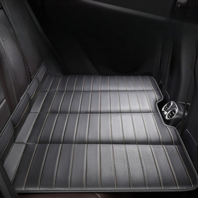 뒷좌석보드 평탄화 접이식 차박매트 확장 보드 차량용 매트리스H433, 블랙+블랙 라인