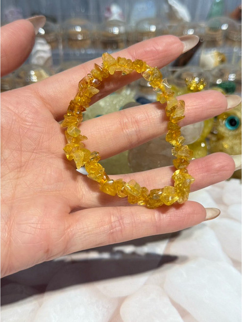 天然黃水晶手鍊 不規則隨形 手珠 巴西