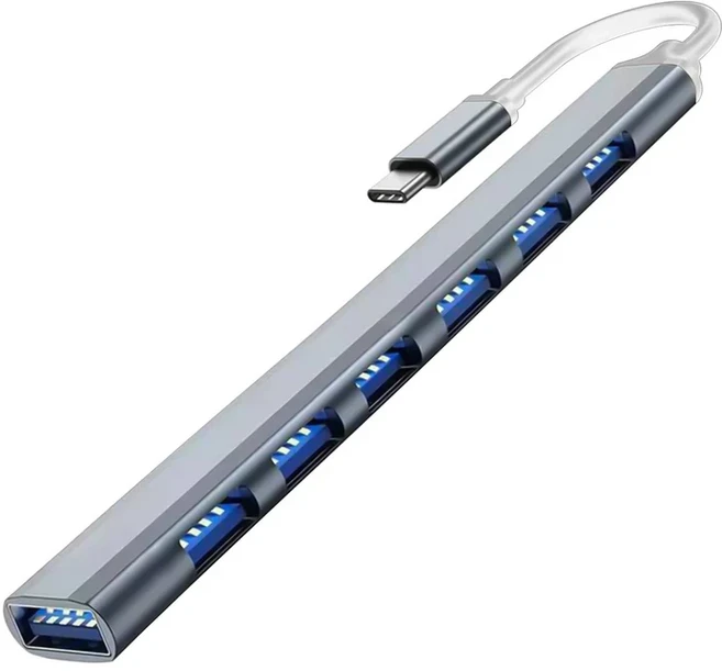 7포트 USB 허브 C 3.0 7-in-1 유형 멀티 분배기 OTG 어댑터 Macbook Pro Air 노트북 용, 04 7 Ports Type-C Gray