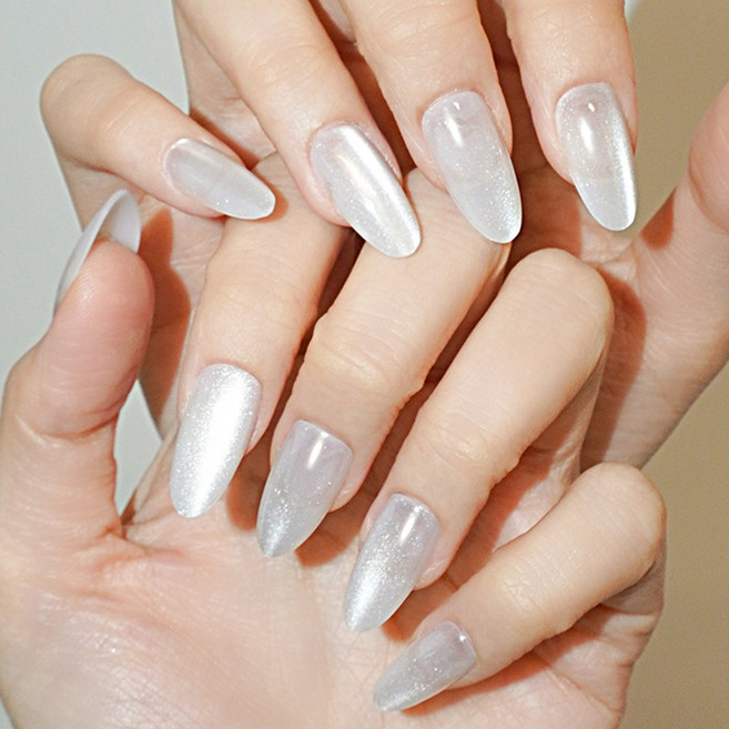 핑거힐 퓨어화이트 글로우 핑거프레스 네일팁, 1개, 퓨어화이트_S