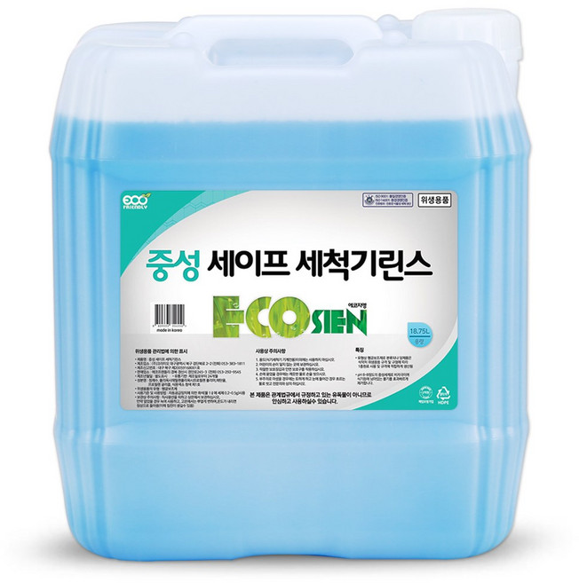 에코지엥 중성 세이프 식기세척기린스 18.75L 1종 원료사용, 1개