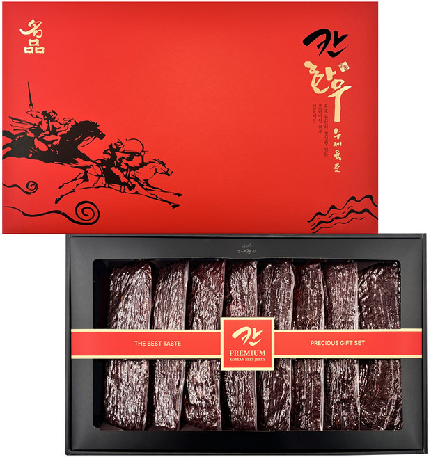[칸육포] 1+명품 수제 한우육포 선물세트+쇼핑백, 1개, 640g