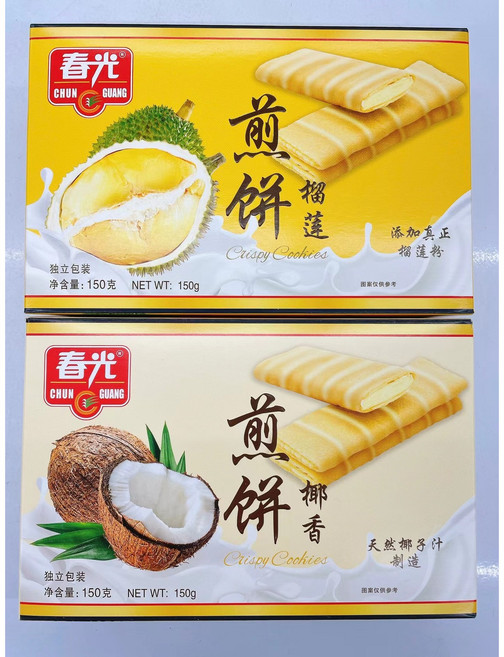 자매 중국식품 중국과자 전병 두리안과자 코코넛과자 150g (두리안맛/코코넛맛), 1개