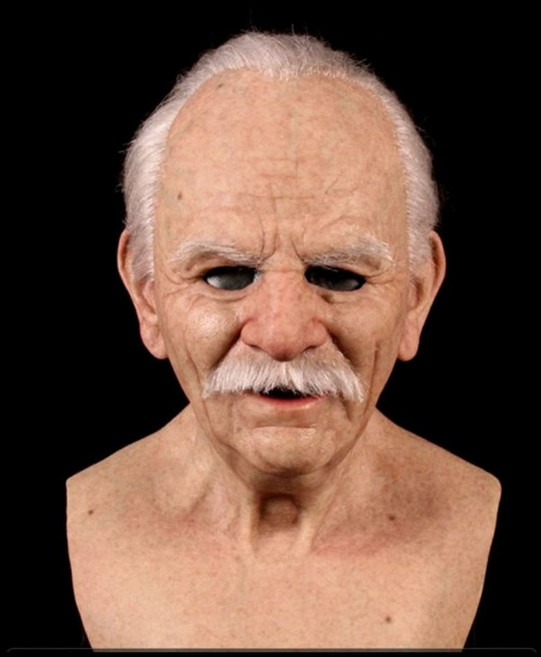 백발 할아버지 분장 무대 촬영 연극 실리콘가면 연극소품, 1개, 278 흰머리 노인