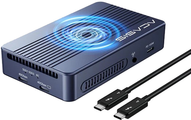 아카시스 TBU405PRO MAX 외장SSD케이스 NVMe 썬더볼트4 레이드 인클로저, 1개