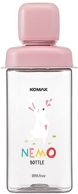 코멕스 네모물병 핑크토끼 430ml
