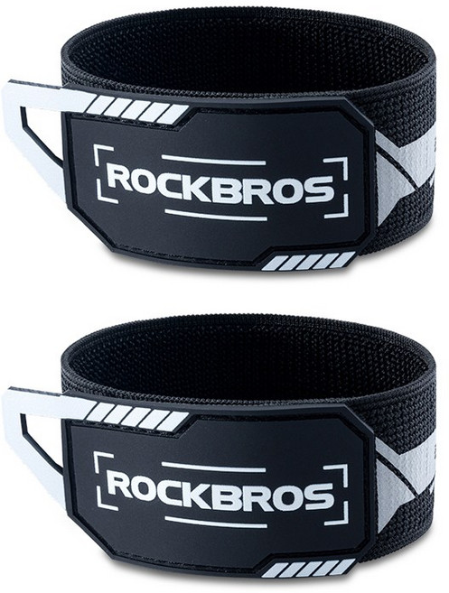 야간 빛 반사 안전 각반 발목 밴, 블랙, 1세트