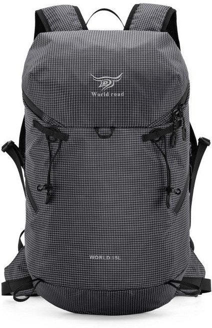 World road 輕量化運動雙肩包 15L, 黑色