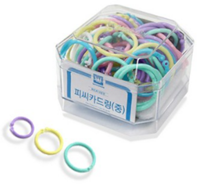 화신 리치 피씨카드링 중 컬러믹스 대용량, 리치피씨카드링(중), 1세트