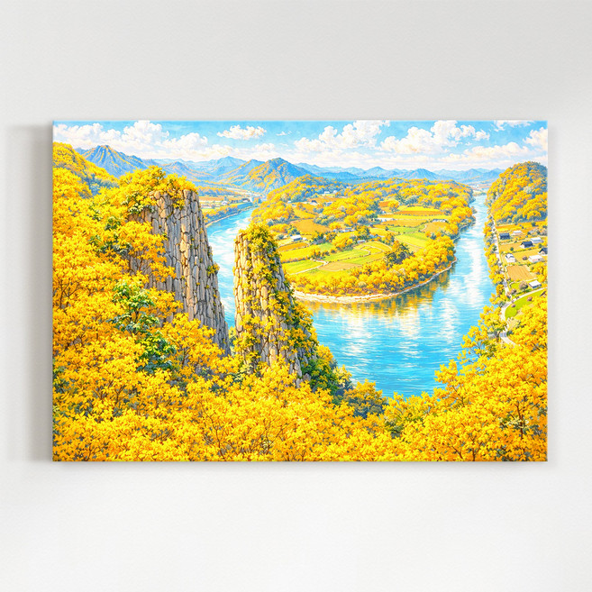 [인메이블] 돈들어오는 소원 성취 선돌 6종 풍수 인테리어 명당 그림 영월 선돌 캔버스 액자 인테리어 집들이 선물 대형 개업 선물, 02.금전운 가득 골드 선돌