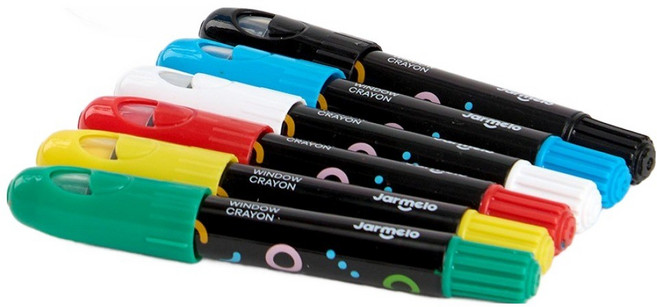 리틀호안미로 유리 크레용 6종 세트, 1세트, 6색