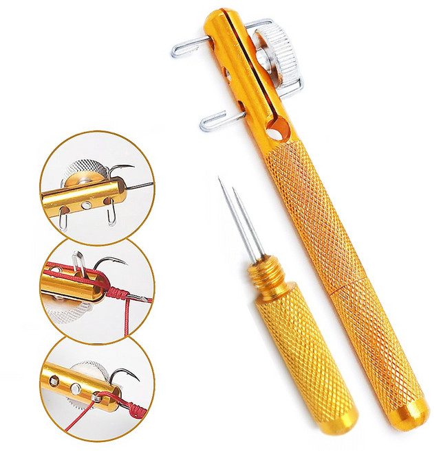 낚시 바늘 결속기 매듭기 참돔 광어 타이라바 돌돔 감성돔, 타이라바 2in1 매듭기(오렌지), 1개