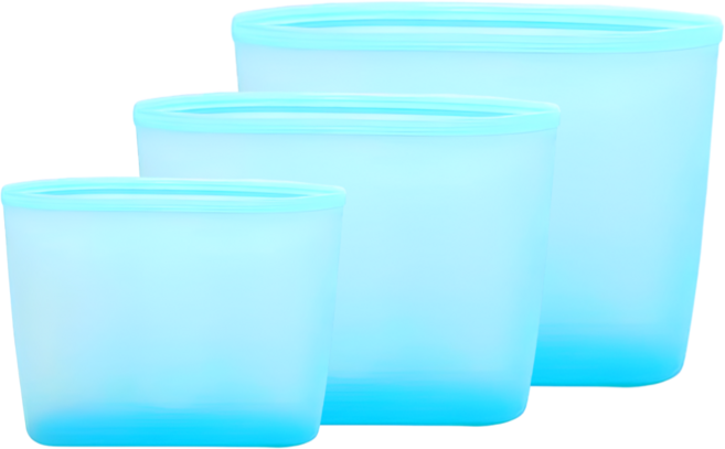 540 프리미엄 실리콘 지퍼백 S + M + L 3종 세트, 카프리블루, 1세트