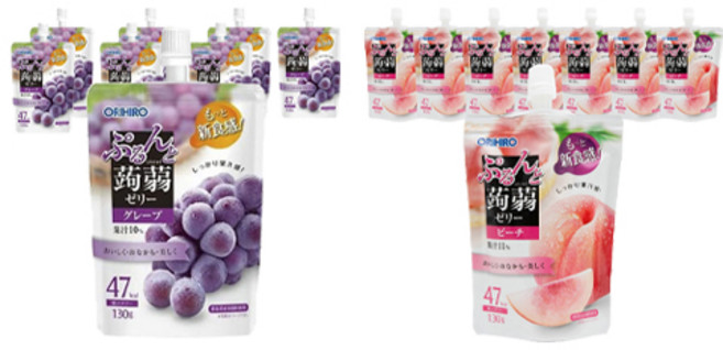 오리히로 탱글 곤약젤리 포도맛 + 복숭아맛, 260g, 8세트