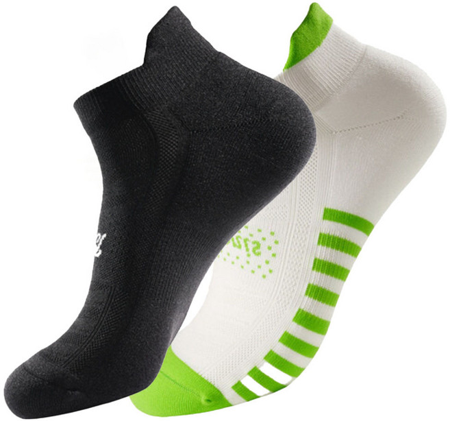 무봉제 스포츠 러닝 양말 쫀쫀한 기능성 쿠션 단목 헬스 크루 마라톤, 블랙 R2+네온 스트라이프 R3
