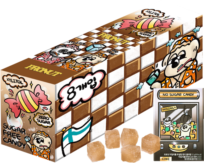 프로넛 무설탕 자일리톨 캔디 콜라 묶음, 8개, 30g