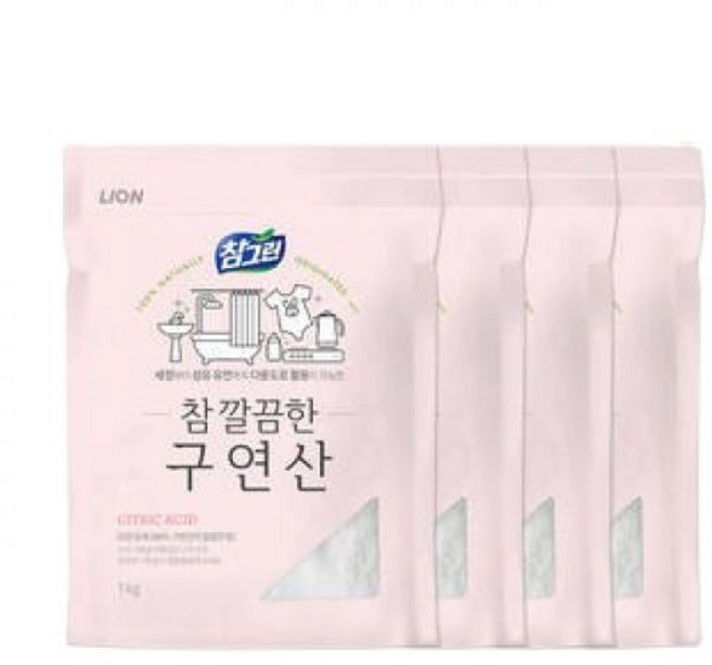 참그린 천연세제 구연산 1kg x 4개