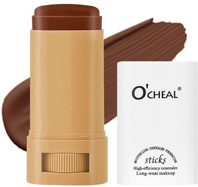 O'CHEAL 페이스 파운데이션 컨투어 스틱 롱 웨어 경량 브라이트닝 블레미쉬 컨투어링 컨실러 뷰티 메이크업 05#, 02#