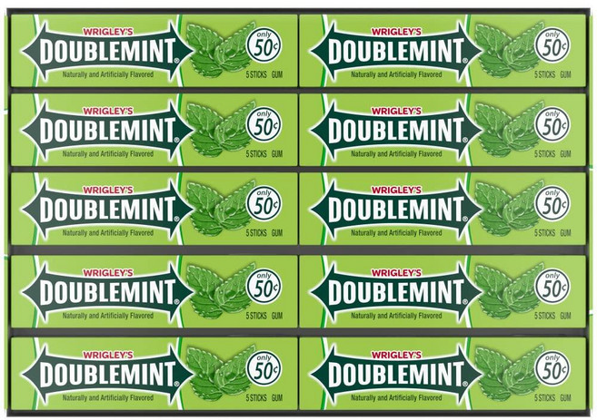 Doublemint 껌 더블민트 윙리의 팩 5개입 40개 묶음, 5개 묶음 (40개 팩), 40팩