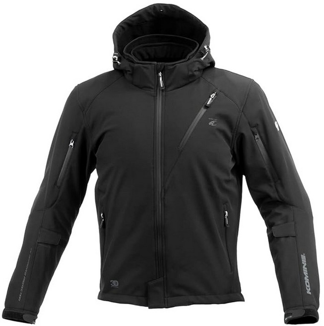 KOMINE 바이크용 재킷 프로텍트 소프트쉘 윈터 파카 IFU JK5792 075792 네오 블랙 M