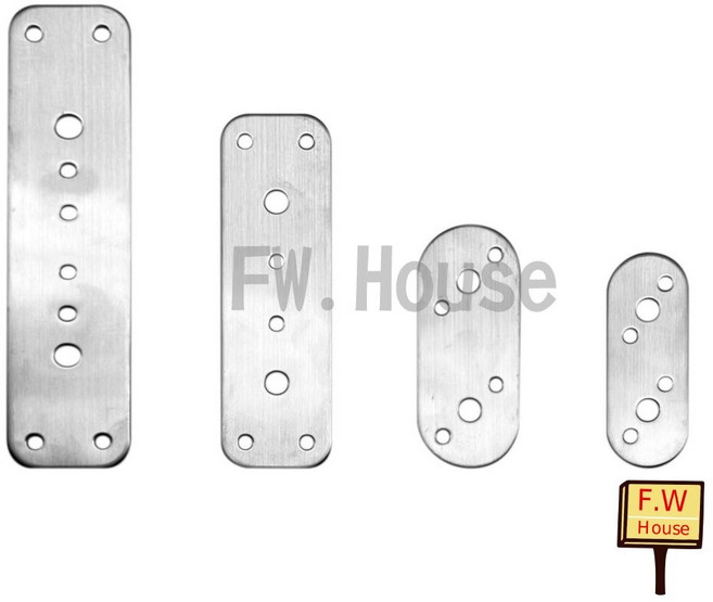 F.W House 一字型連接鐵片 直角鐵 加強角, 黑色(鐵),大128mm, 1個