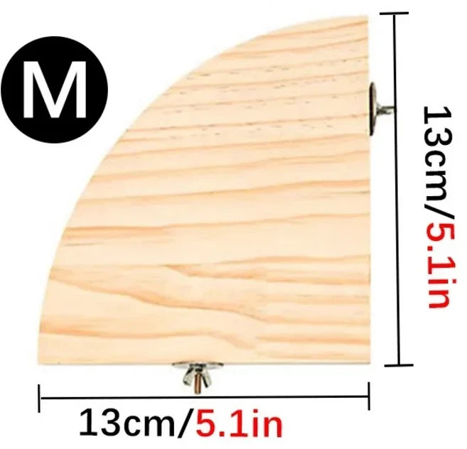 앵무새 나무 농어 스탠드 플랫폼 직사각형 팬 모양의 선반 보드 일종 햄스터 Gerbil 쥐 케이지 용품, 02 13cm
