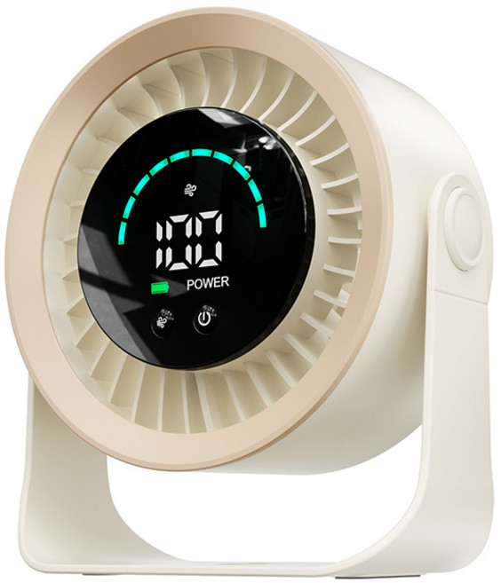 쿠멍 2in1 BLDC 저소음 서큘레이터 360도 회전 100단 강풍 충전식 무선 벽걸이 탁상용 선풍기, 화이트, NS11