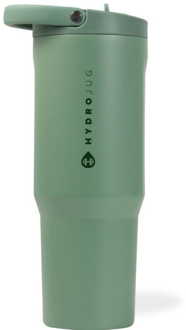 HydroJug 스포츠 - 빨대가 있는 스테인리스 스틸 텀블러 진공 단열 591.5ml20온스 누출 방지 물병 인체 공학적 디자인 재사용 가능 식기 세척기 사용 고무, 세이지