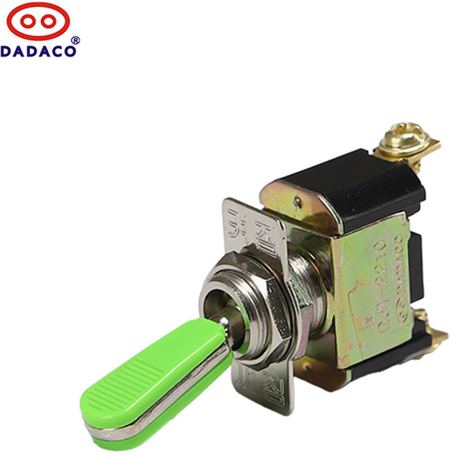 매입형 토글스위치 2단 ON-OFF 녹색 DJT 2210CF 볼트식 125V 10A 250V 5A, 1개