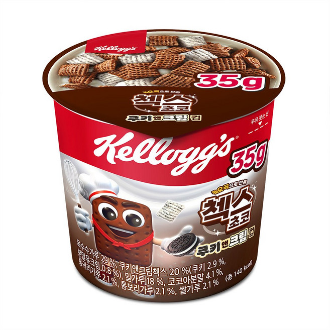 첵스초코 쿠키앤크림 컵, 35g, 1개