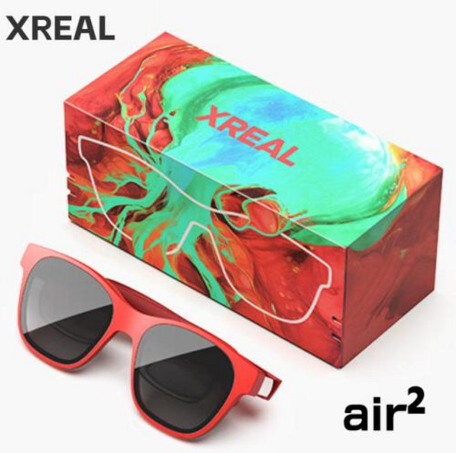 스마트안경 블루투스 XREAL Air 2 AR 안경 구 Nreal 하루 종일 편안함 웨어러블 디스플레이 최대 330 인치 72g 120Hz 1080P 스마트 안경, 1개