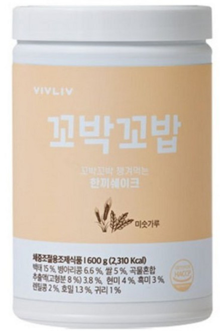 비브리브 꼬박꼬밥 한끼 쉐이크 미숫가루맛, 비브리브 꼬박꼬밥 단백질 쉐이크 대용량 600g 미숫가, 600g, 1개