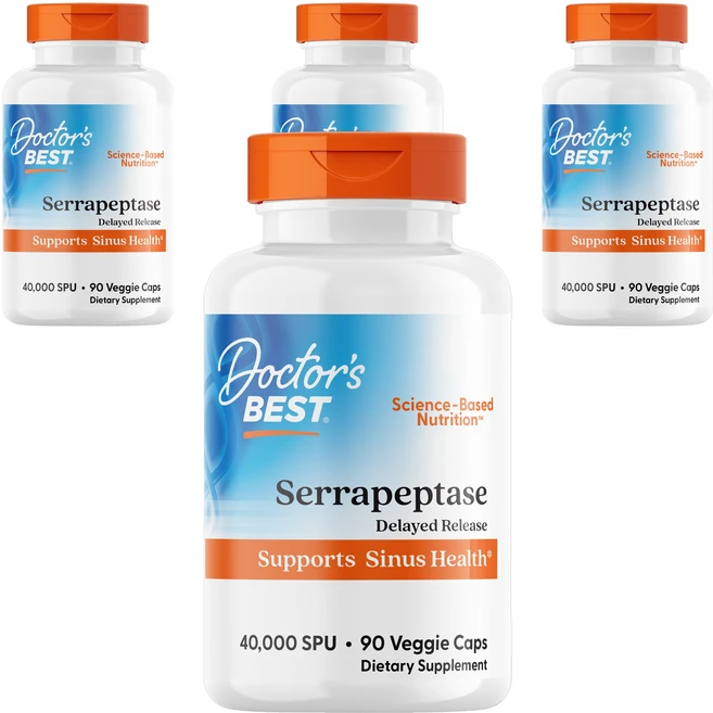 닥터스베스트 세라펩타제 베지 캡 글루텐 프리 비건, 4개, 90정 - 쿠팡