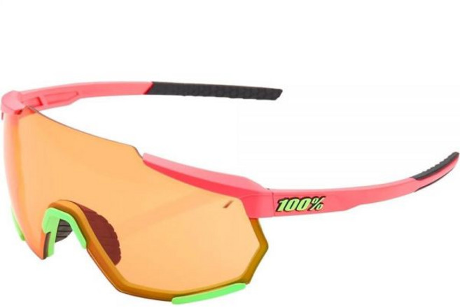 100% Racetrap 3.0 스포츠 퍼포먼스 선글라스 - 및 사이클링 안경 (글로스 블랙 포토크로믹 렌즈) 글로스 렌즈_163138, 매트 워시드 아웃 네온 핑크 - 감_렌즈_163138