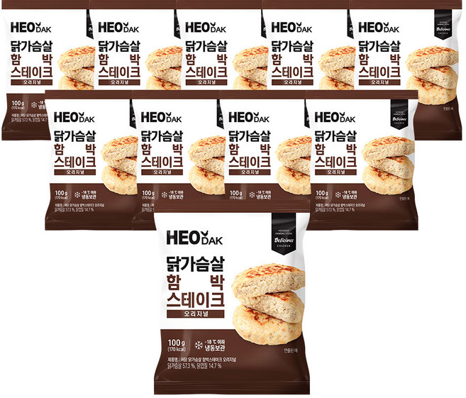 허닭 닭가슴살 함박스테이크 오리지널 100g, 10개
