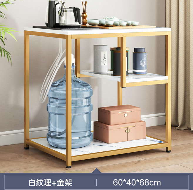邊幾客廳創意小戶型沙發櫃側邊櫃邊桌小桌子茶几, B款白紋理金架604068:多元置物 加厚板材