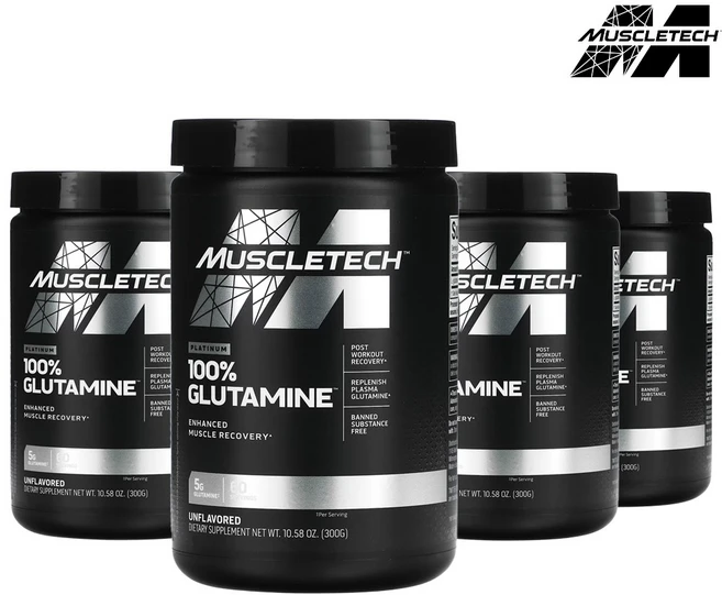 머슬테크 에센셜 플래티넘 100퍼센트 글루타민 무맛 300g 4개 아미노산 - 쿠팡