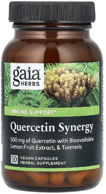 Gaia Herbs 가이아허브 퀘르세틴 시너지 베지 캡슐 50정, 1개 - 쿠팡