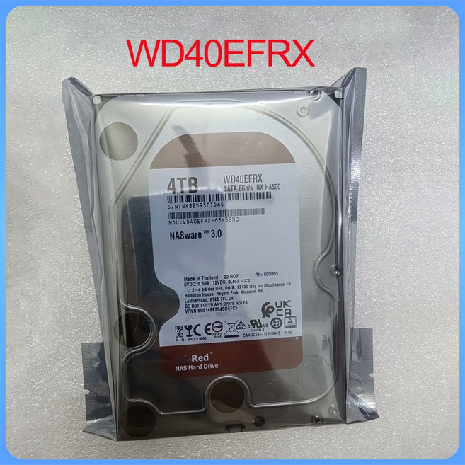 WD HDD 내장 하드 디스크 3.5인치 4TB WD Red WD40EFRX SATA3.0 5400rpm 64MB 3년 보증